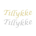 Guirlande i sølv eller guld glitter med Tillykke 